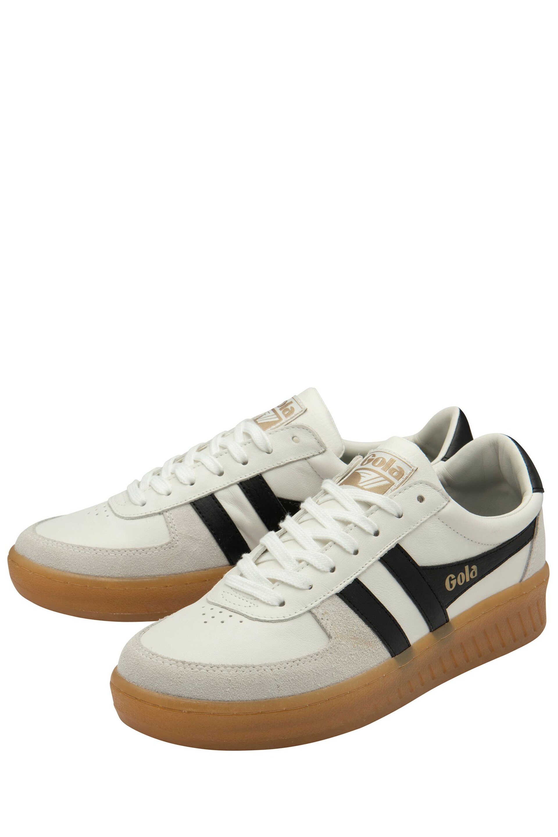 Gola White Mens Grandslam Elite Leather Lace-Up Trainers - Image 2 of 4