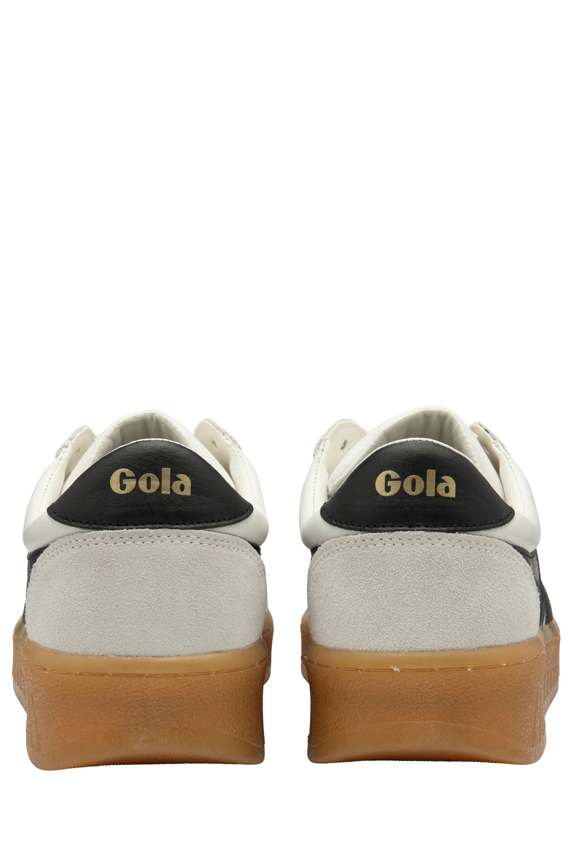 Gola White Mens Grandslam Elite Leather Lace-Up Trainers - Image 3 of 4