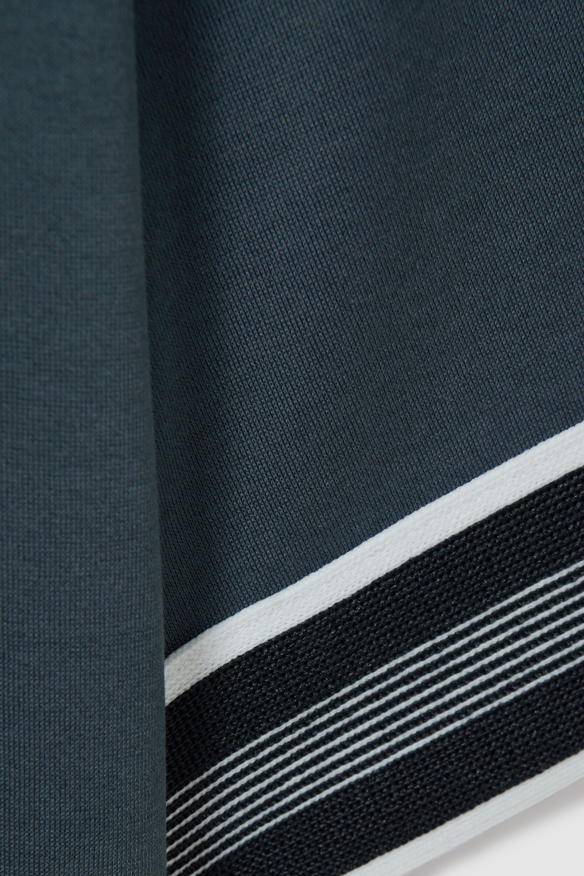Reiss Steel Blue Dune Mercerised Cotton Striped T-Shirt - Image 5 of 5