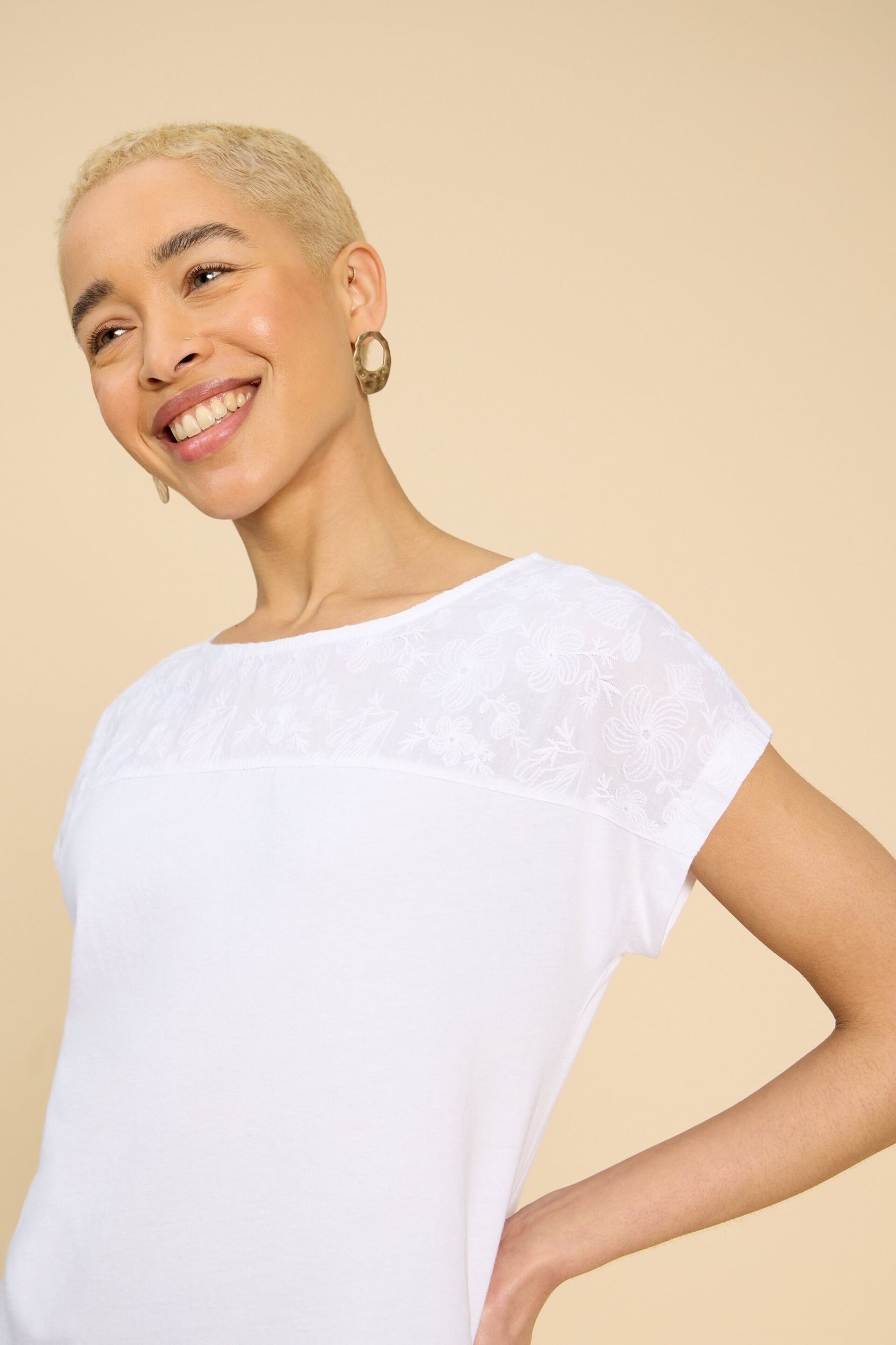 White Stuff White Embroidery Anthea Top - Image 4 of 7