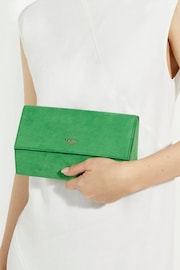 Dune London Green Ballads Structured Foldover Clutch Bag - Image 1 of 6