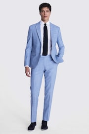 MOSS Sky Blue Slim Fit Marl Jacket - Image 3 of 6