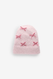 Pink Bow Beanie Hat (3mths-16yrs) - Image 1 of 3