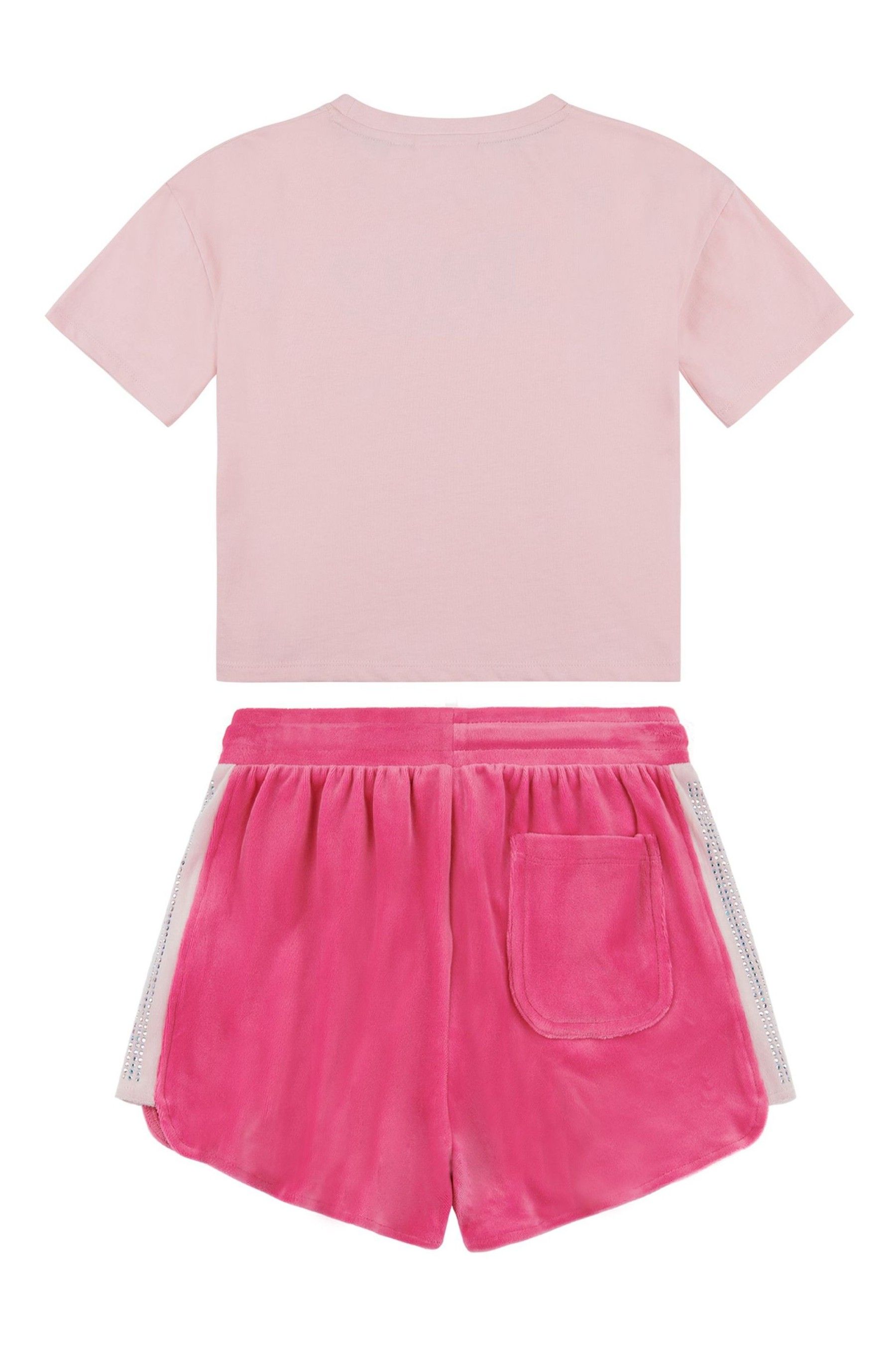 Buy Juicy Couture Pink Girls 100 Cotton Diamante T Shirt and Shorts Set from Next Poland