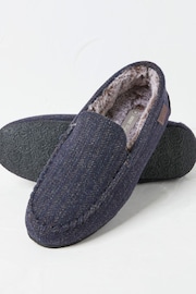 FatFace Noah Navy Blue Check Moccasins - Image 3 of 3