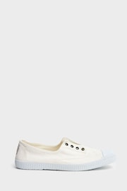 Crew Clothing Company Plain Textile White Trainers - Image 4 of 5