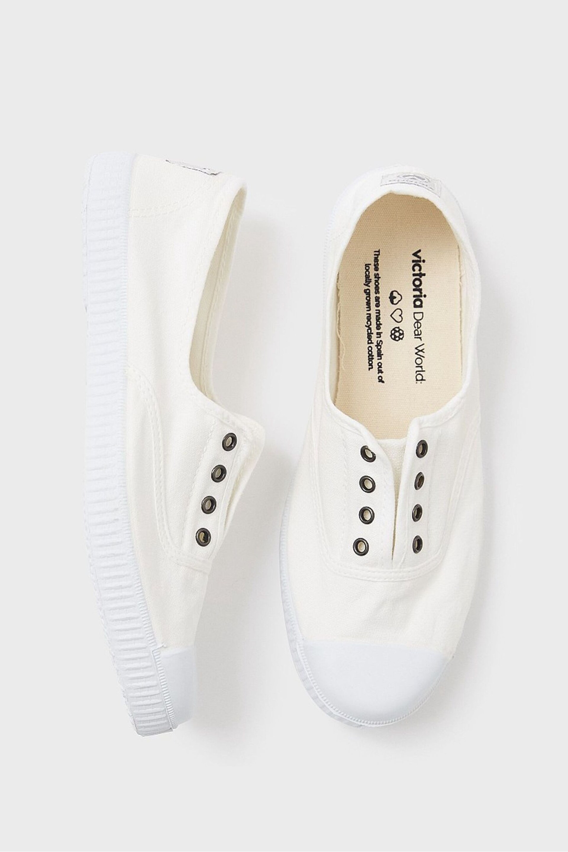 Crew Clothing Company Plain Textile White Trainers - Image 5 of 5