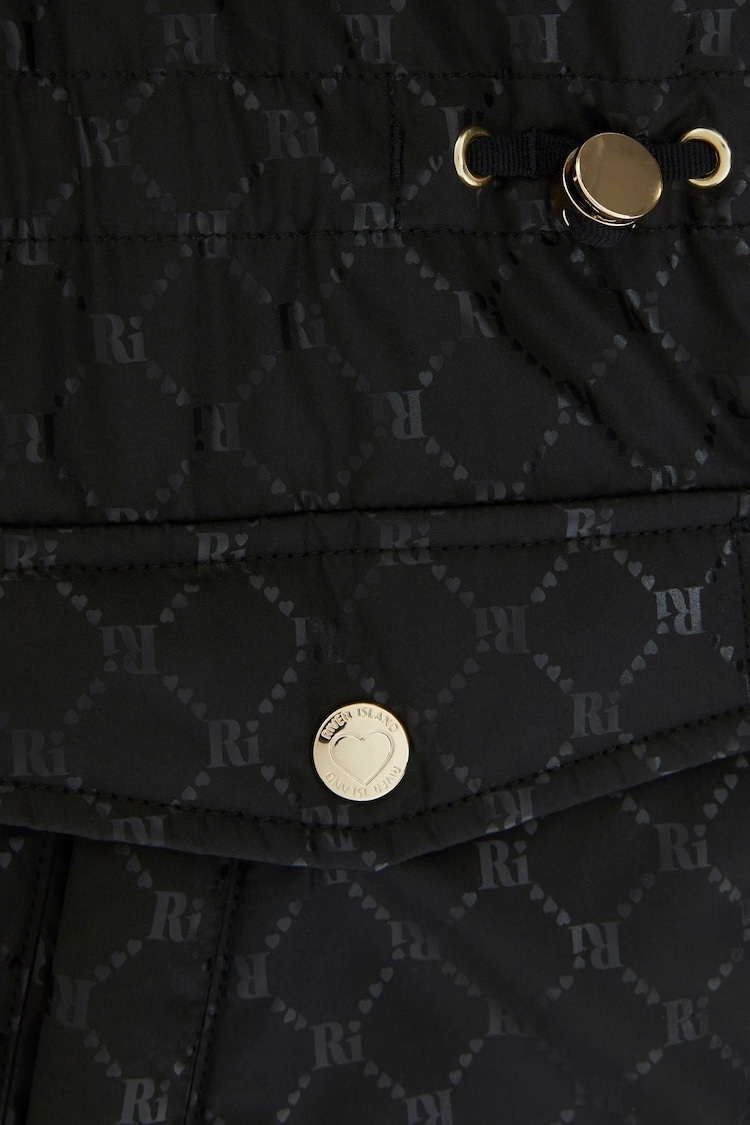 River Island Black Girls Monogram Padded Coat - Image 4 of 4