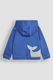 JoJo Maman Bébé Blue Shark Appliqué Reversible Hoodie - Image 4 of 10