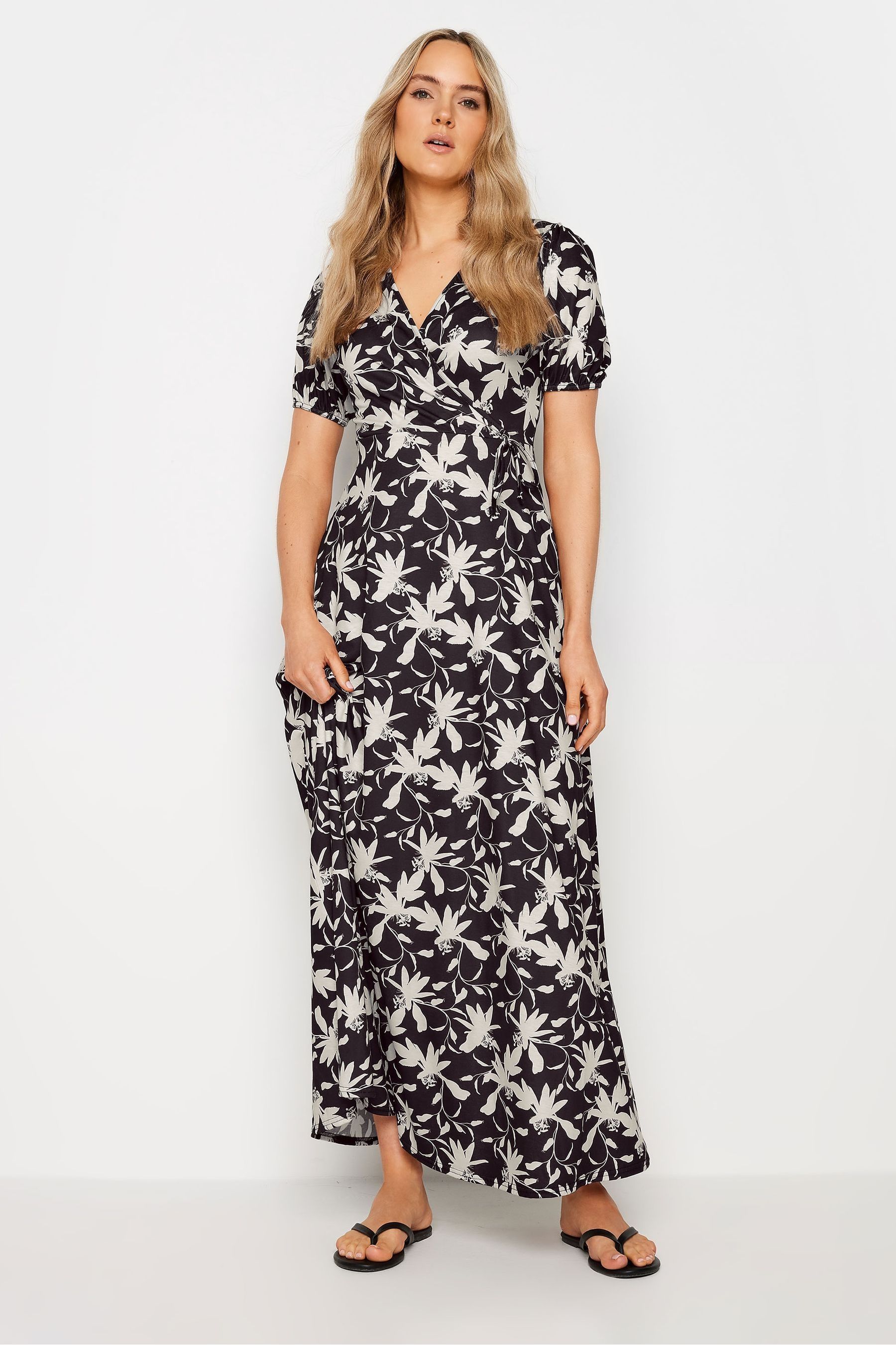 Buy Long Tall Sally Black Floral Wrap Maxi Dress from the Next UK online shop