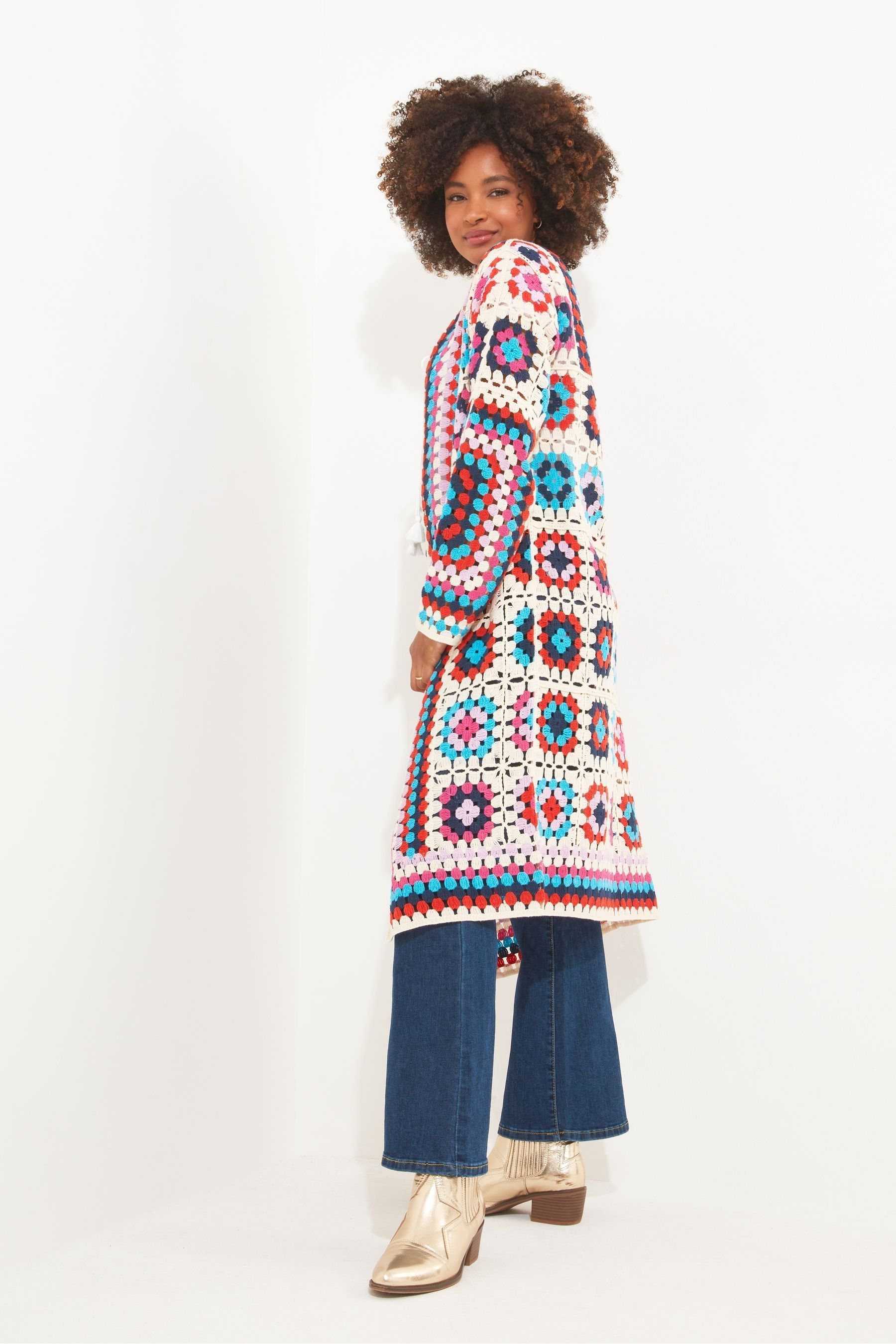 Colorful long cardigan online