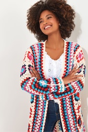 Joe Browns Cream Colourful Crochet Maxi Cardigan - Image 5 of 5