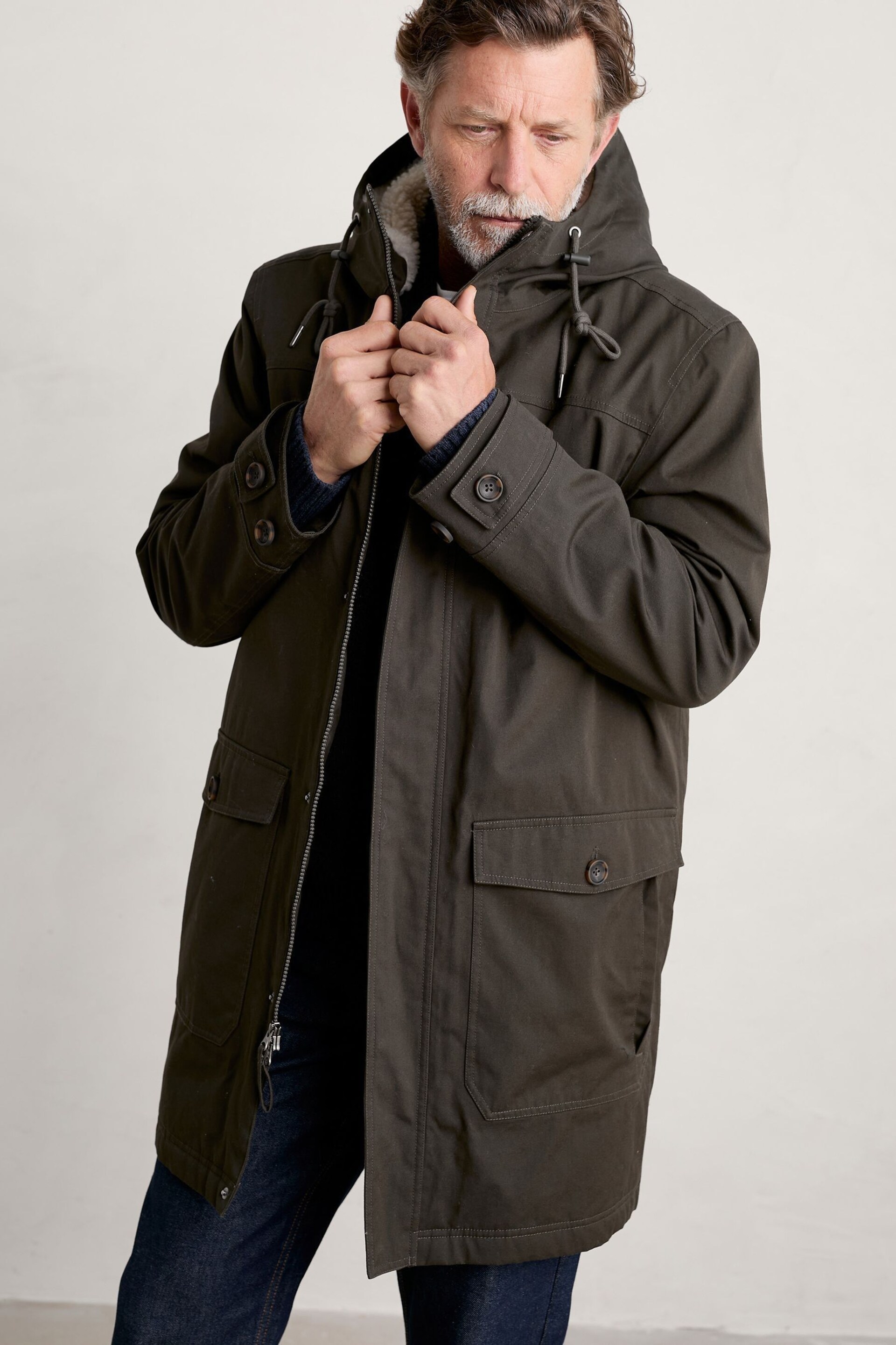 Seasalt Cornwall Green Mens Tidesman Waterproof Coat - Image 2 of 5