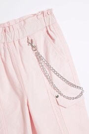 River Island Pink Girls Chain Trim Cargo Trousers - Image 2 of 3