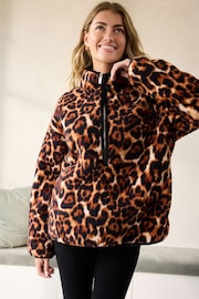 Animal Print Borg Half Zip Fleece - Image 3 of 9