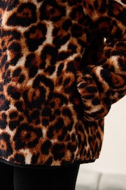 Animal Print Borg Half Zip Fleece - Image 6 of 9