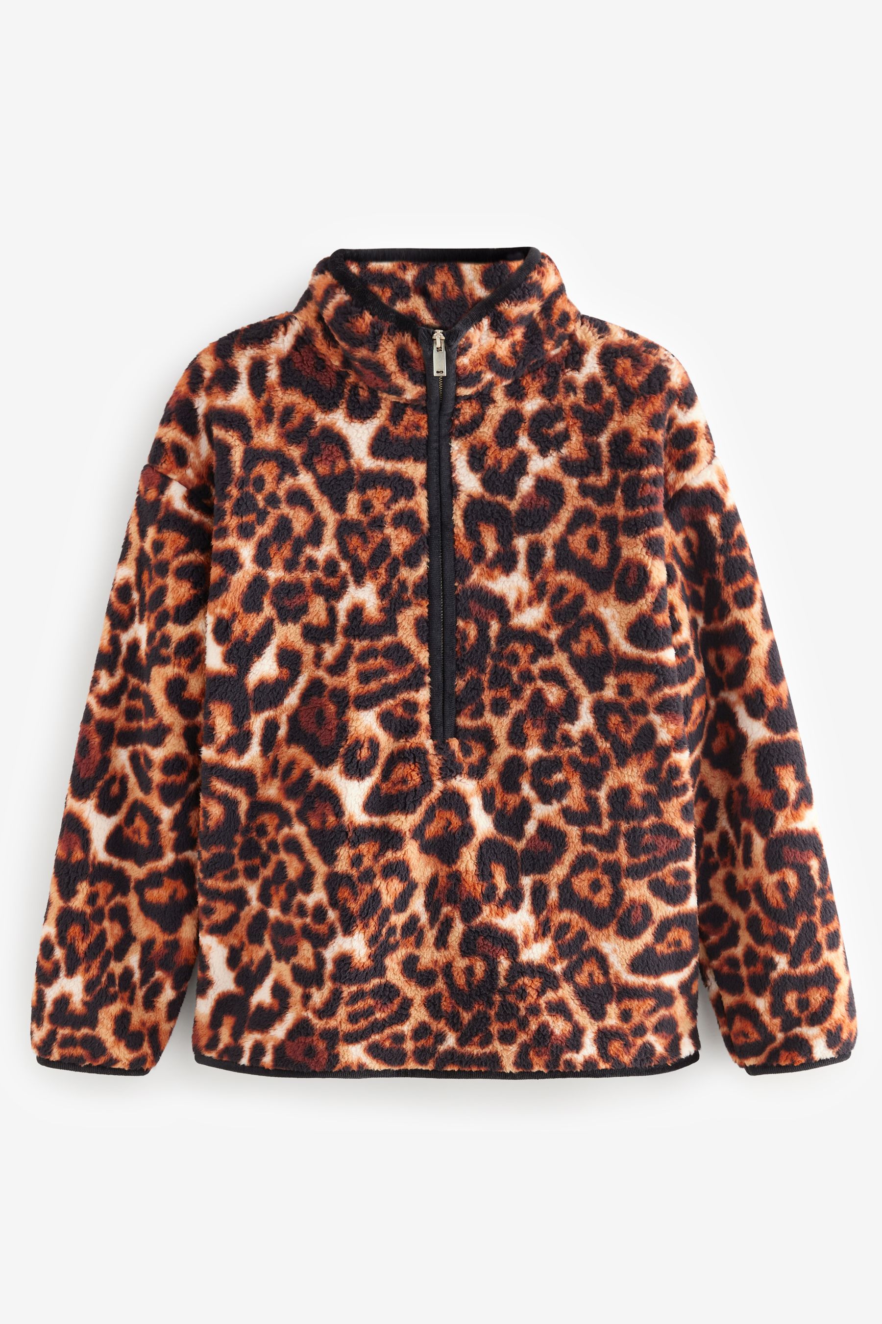 Leopard print half zip fleece hotsell