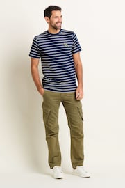 Brakeburn Blue Stripe 100% Cotton T-Shirt - Image 4 of 4