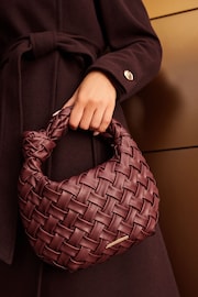 Lipsy Red Faux leather Weave Knot Handle Bag - Image 1 of 1