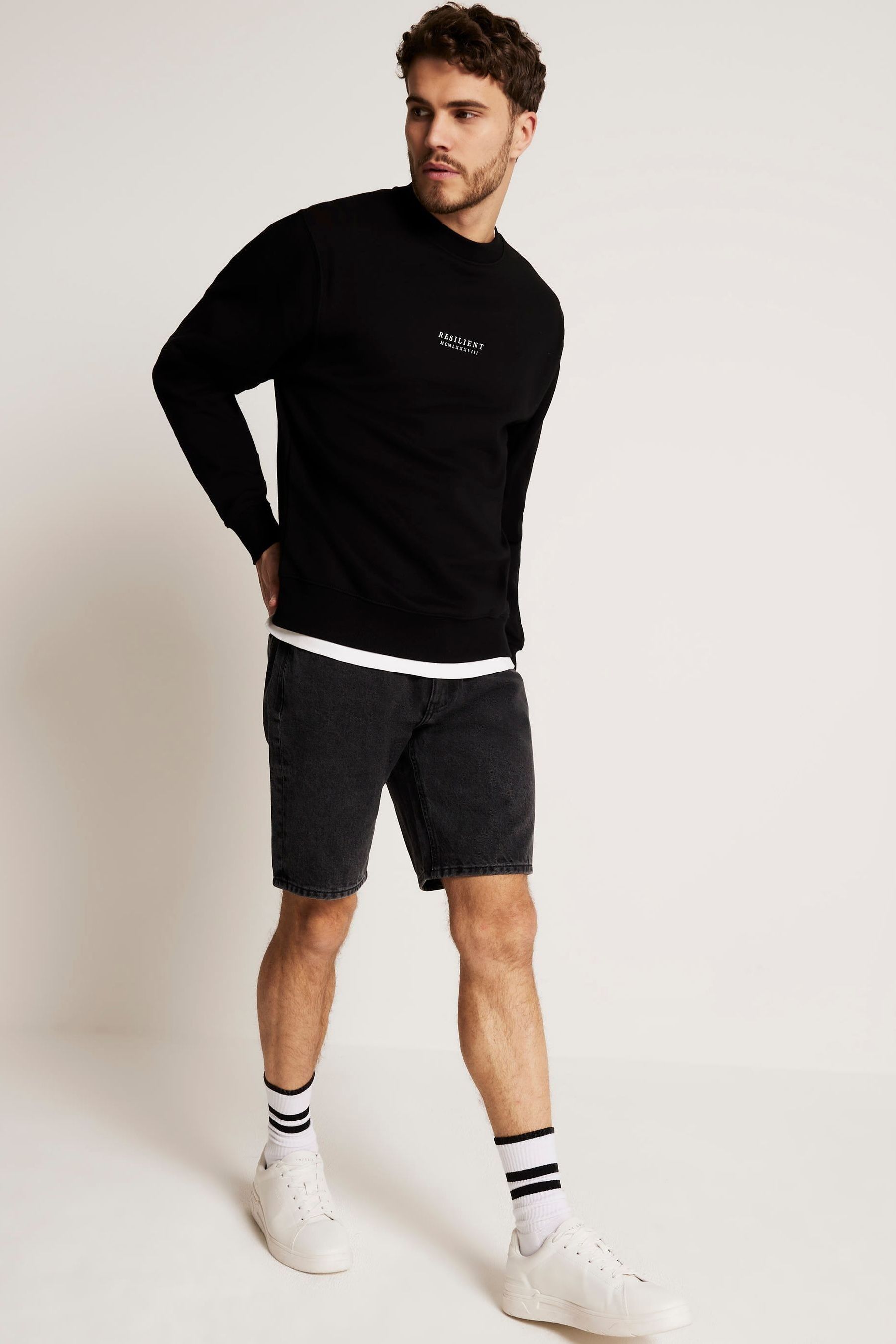 Jean shorts river island top