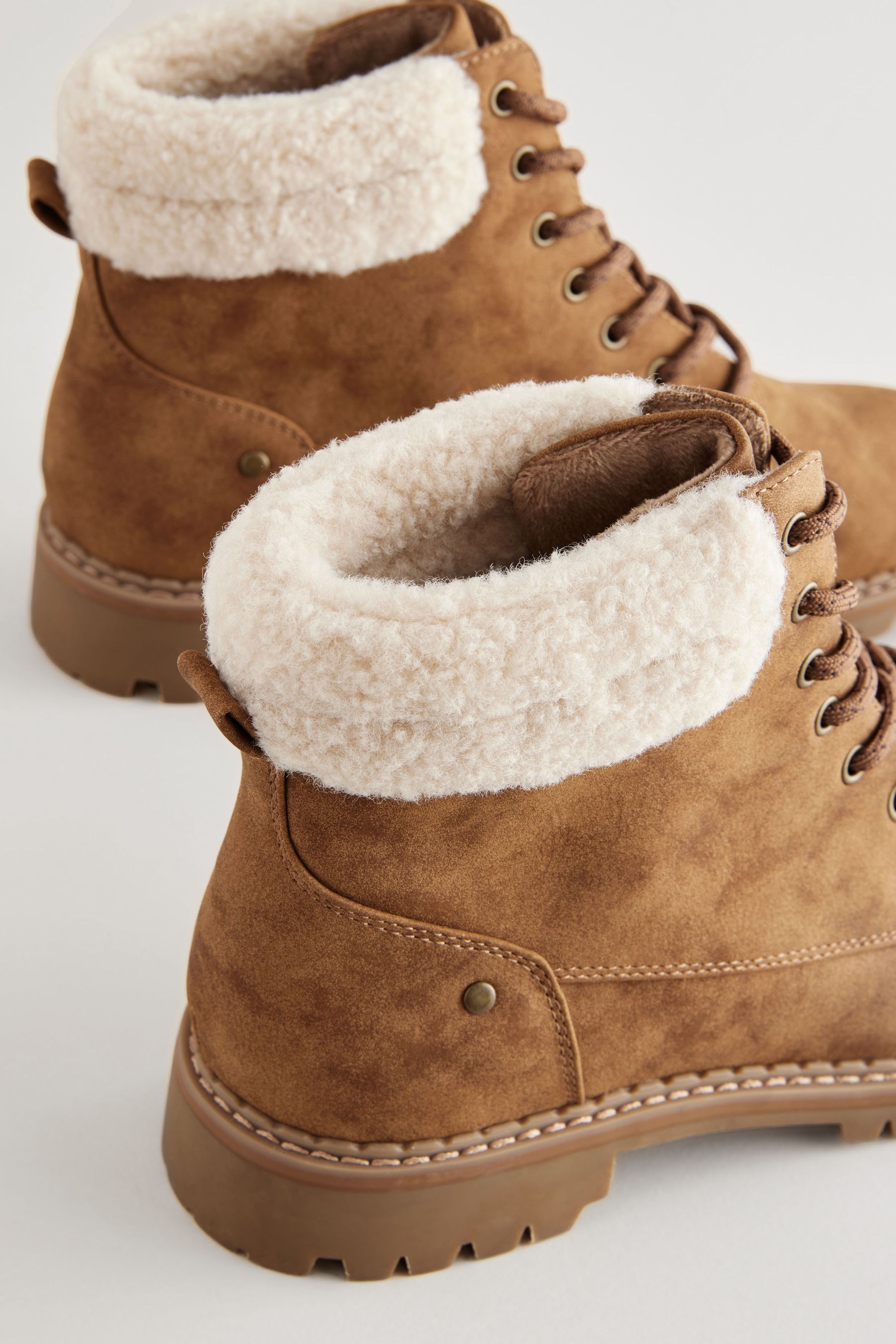 Buy Tan Brown Standard Wide Fit Forever Comfort Casual Lace Up Ankle Boots from Next Luxembourg