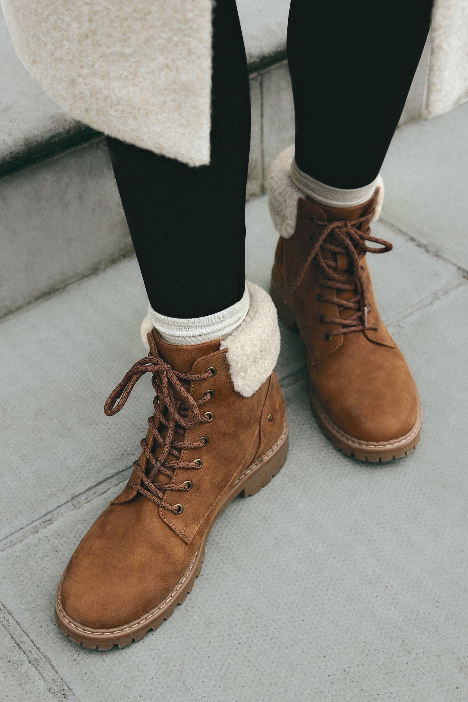 Buy Tan Brown Standard Wide Fit Forever Comfort Casual Lace Up Ankle Boots from Next Luxembourg