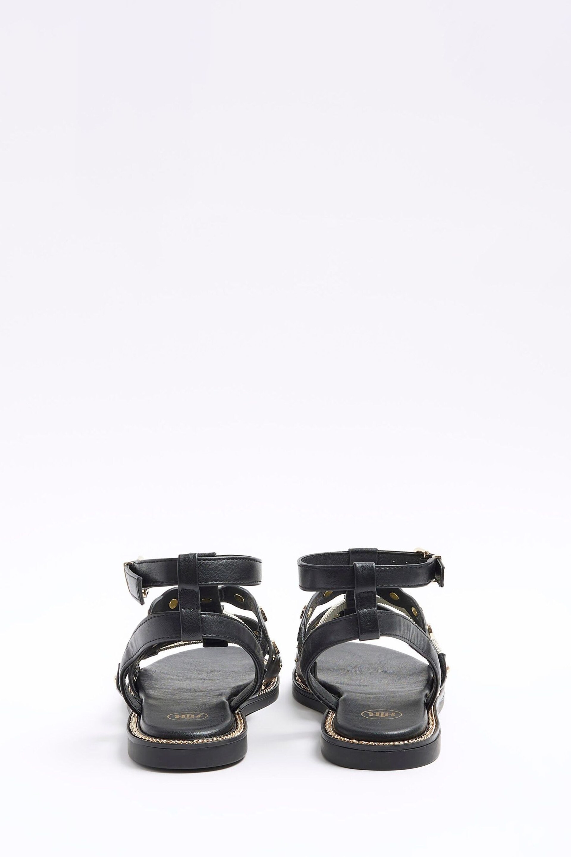 River Island Black Scallop Chain Gladiator Sandals - Image 3 of 4