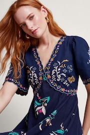 Monsoon Blue Maya Floral Embroidered Dress - Image 2 of 4