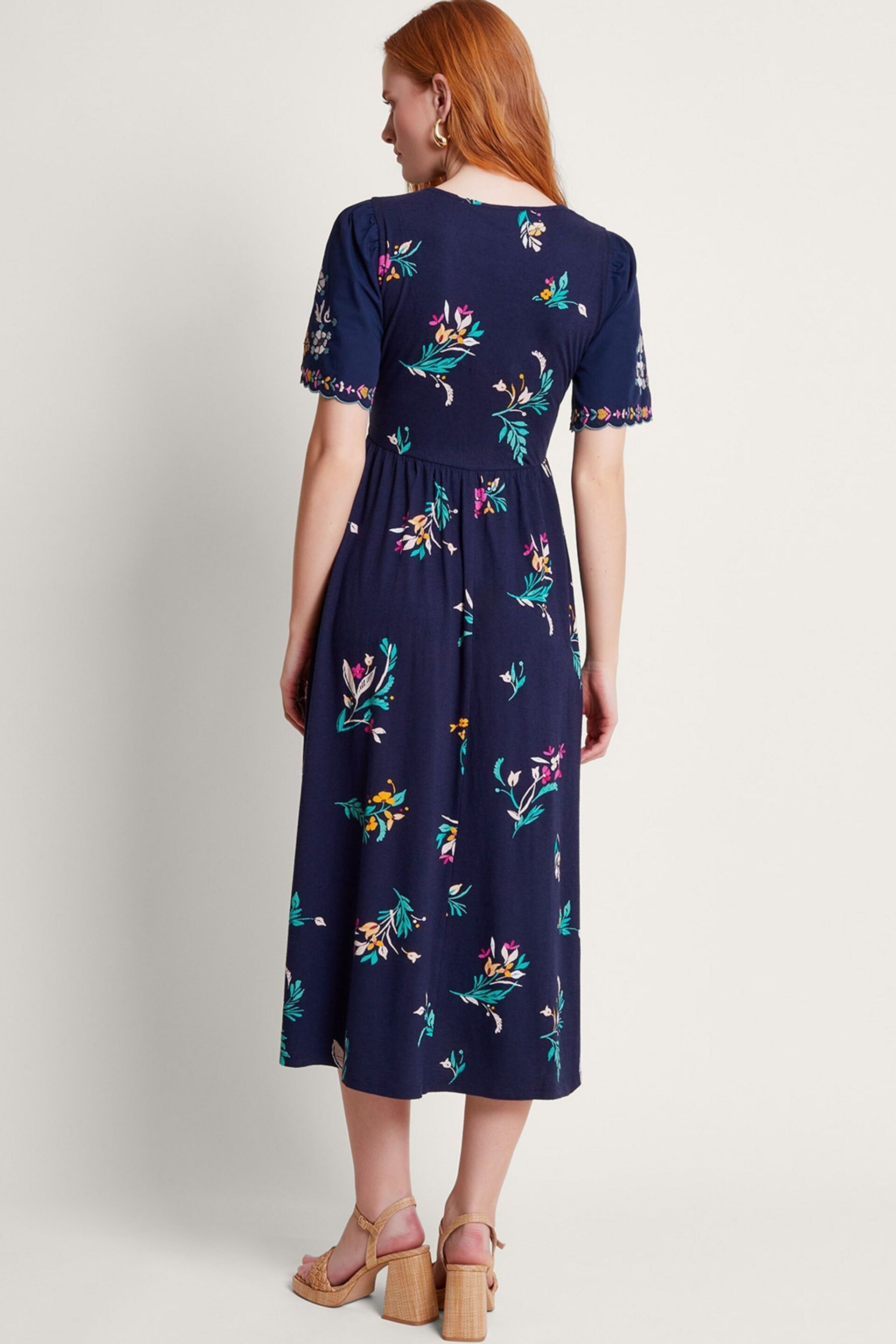 Monsoon Blue Maya Floral Embroidered Dress - Image 4 of 4