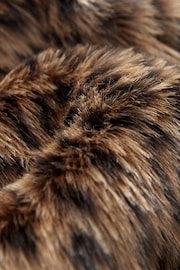 Tan Brown/Animal Short Faux Fur Jacket - Image 8 of 8