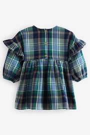 Green/Blue 100% Cotton Check Frill Dress (3mths-8yrs) - Image 2 of 8