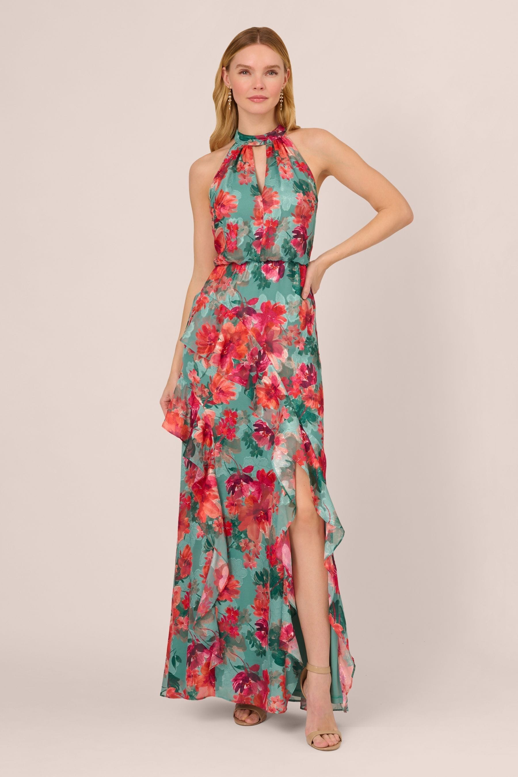Buy Adrianna Papell Green Printed Mermaid Dress from the Next UK online shop