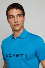 Hackett London Men Blue Short Sleeve Polo Shirt - Image 4 of 4