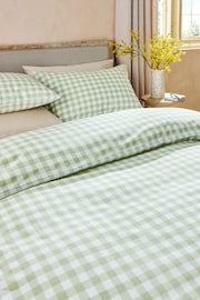 Green Gingham Duvet Cover and Pillowcase Set - Image 3 of 6