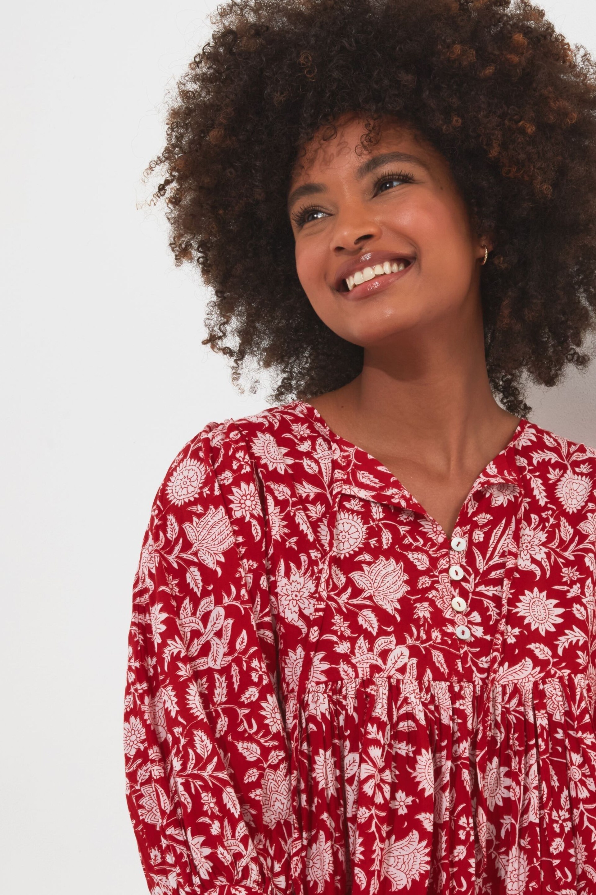 Joe Browns Red Oversized Floaty Floral Blouse - Image 4 of 5