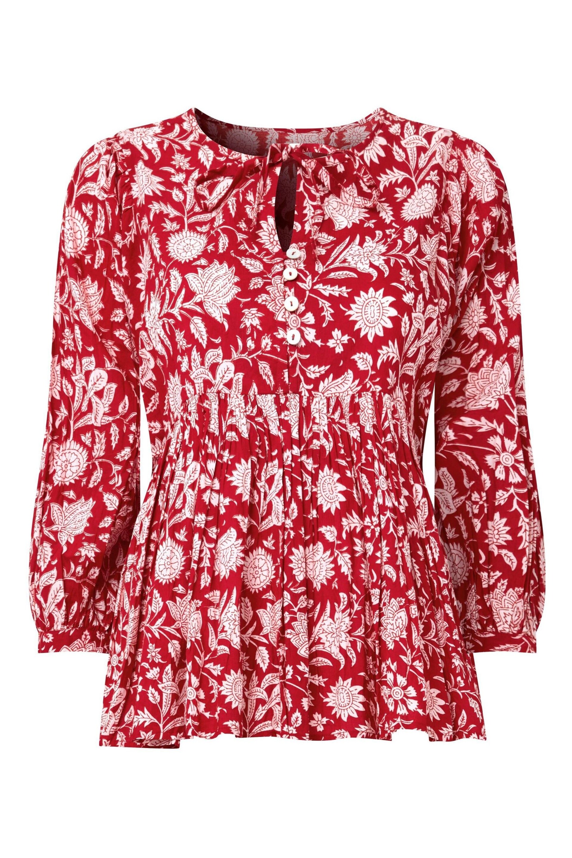 Joe Browns Red Oversized Floaty Floral Blouse - Image 5 of 5