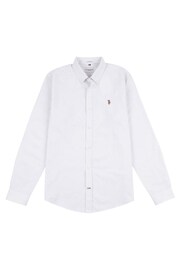 U.S. Polo Assn. Mens White Oxford Stripe Shirt - Image 5 of 6