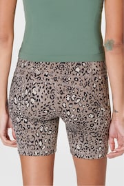 Brown Luxe Leopard Print Power 6" Biker Shorts - Image 2 of 9