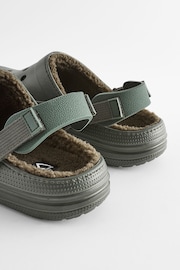 Khaki Green Borg Lined Mules - Image 6 of 8