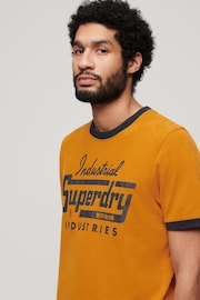 Superdry Orange 100% Cotton Ringer Workwear Graphic T-Shirt - Image 3 of 3