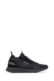 BOSS Black Suede-trim  sock style trainers - Image 1 of 6