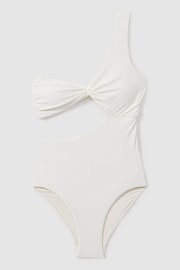 Reiss White Celia Asymmetric Cut-Out Swimsuit - Image 2 of 6