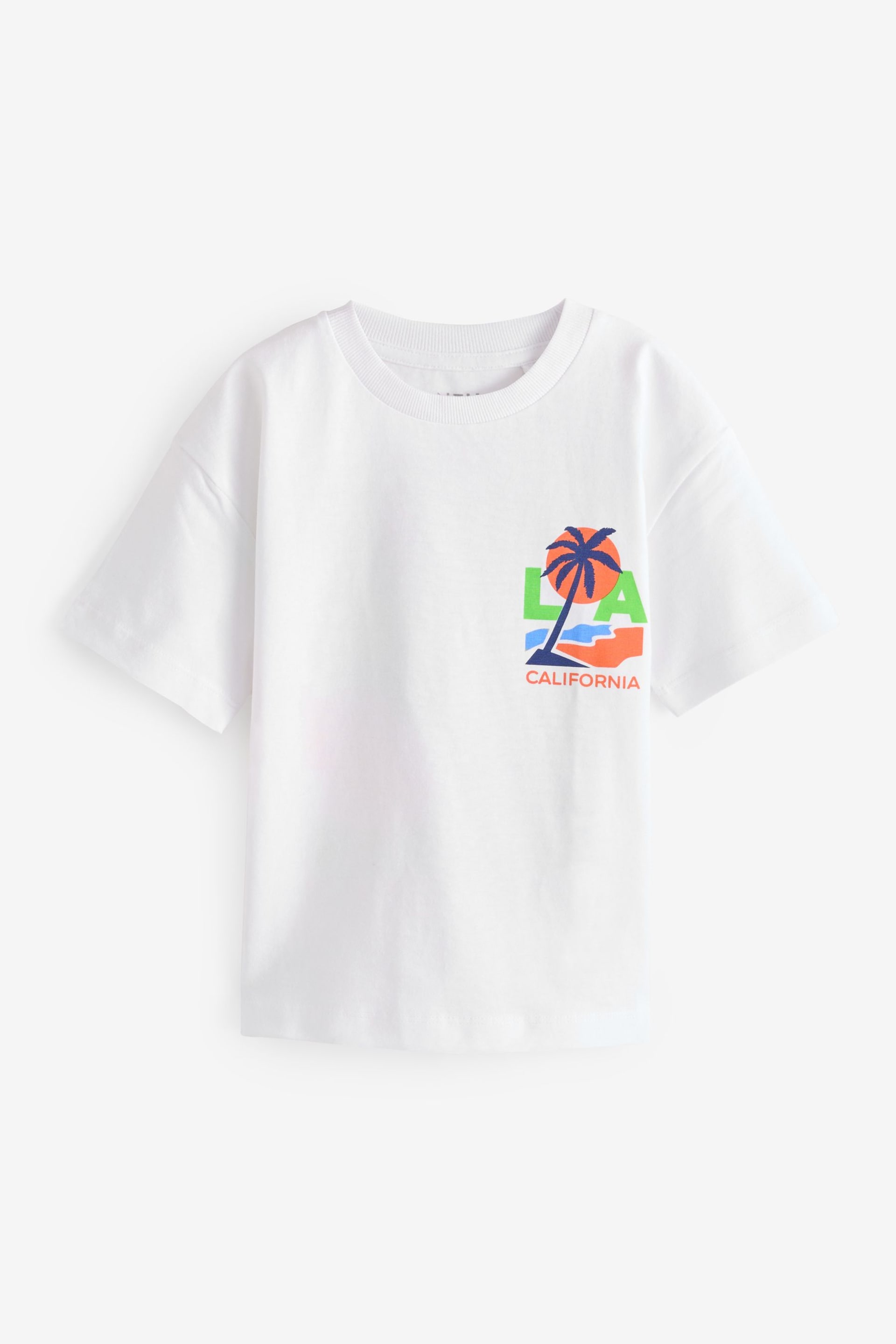 White Palm Back Print Short Sleeve T-Shirt (3mths-7yrs) - Image 3 of 5