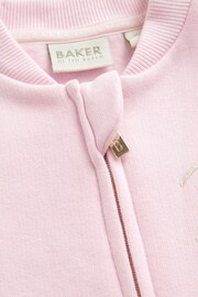 Baker by Ted Baker Pink Varsity 100% Cotton Pramsuit - Image 3 of 9