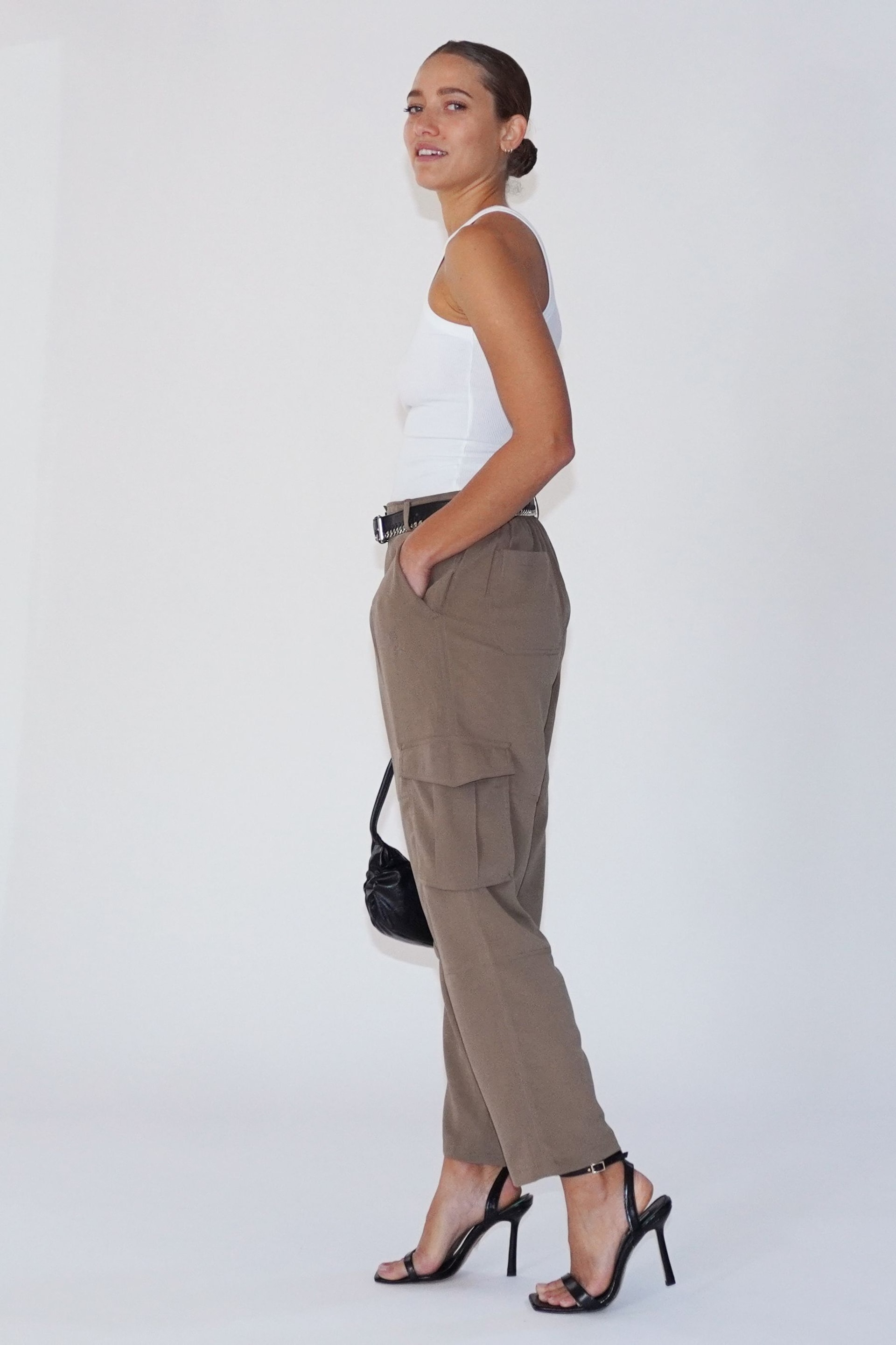 Religion Brown Utility Style Ray Cargo Trousers - Image 3 of 6