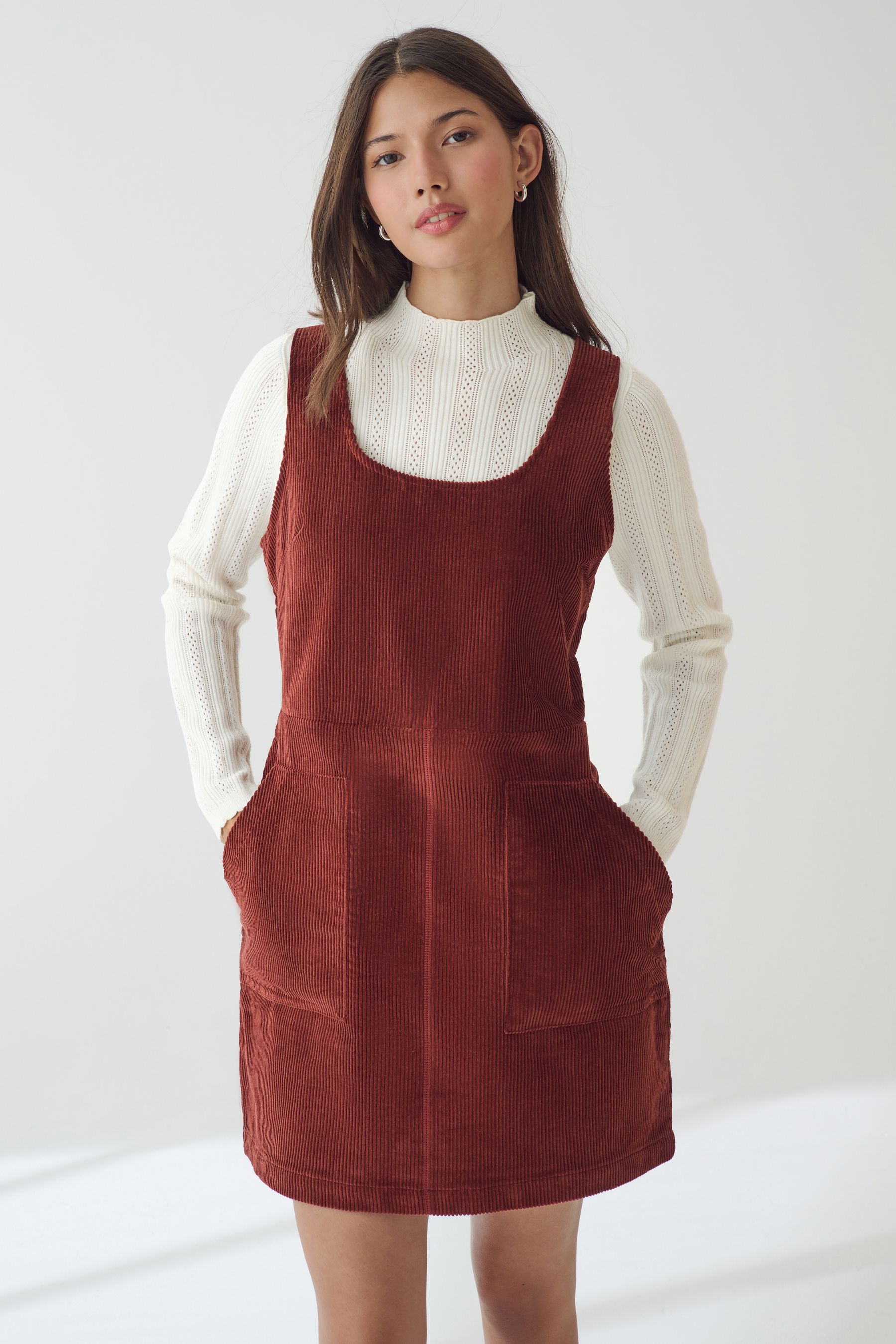 Fat face cord pinafore top