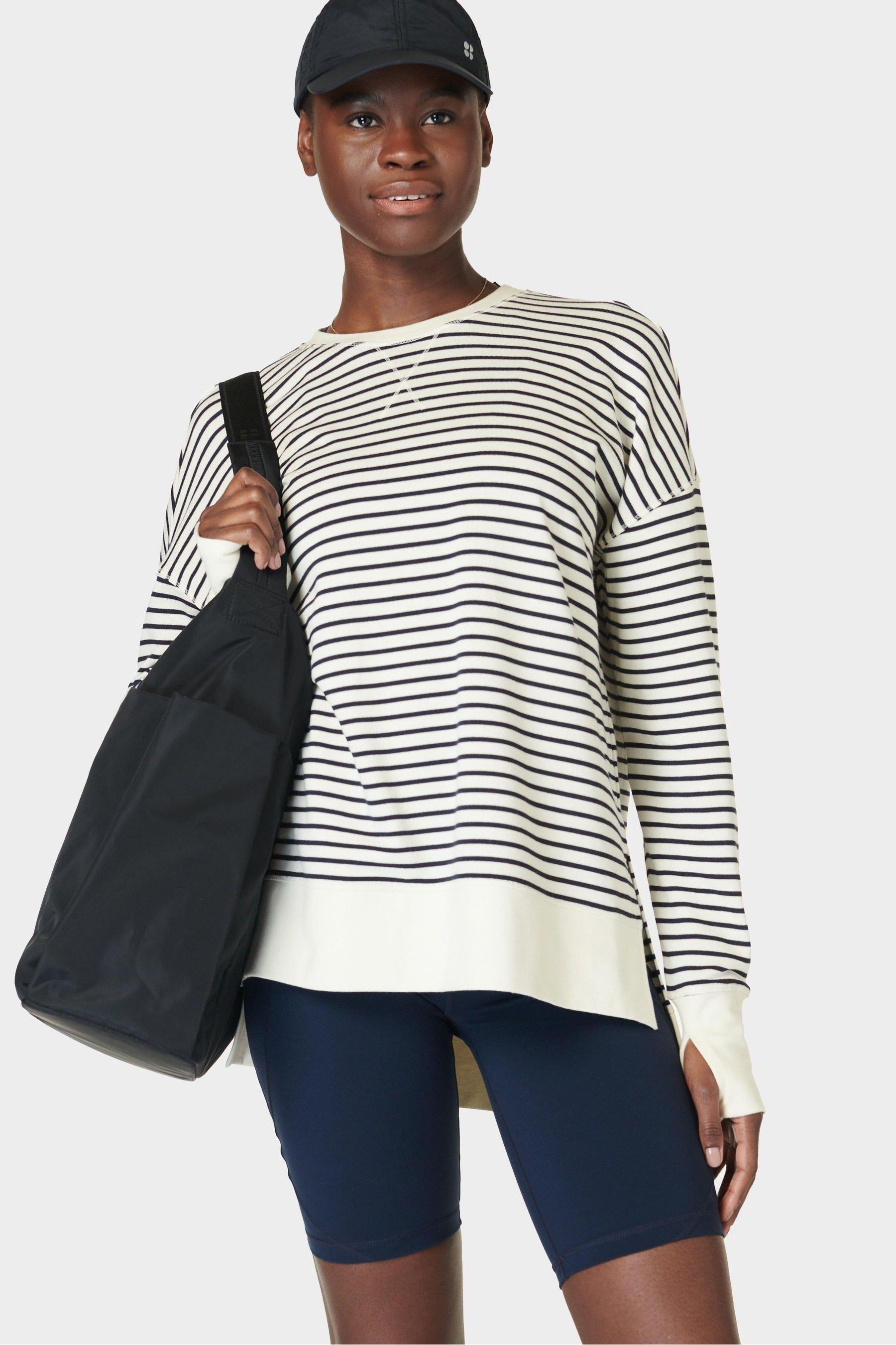 Sweaty Betty After Class Longline Sweatshirt White Women s XS