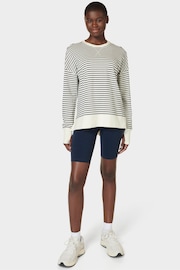 Sweaty Betty Lily White Stripe After Class Longline Sweatshirt - Image 4 of 7