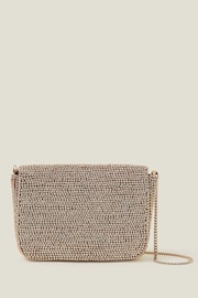Accessorize Gold Fold Over Beaded Clutch Bag - Image 2 of 4