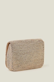 Accessorize Gold Fold Over Beaded Clutch Bag - Image 3 of 4